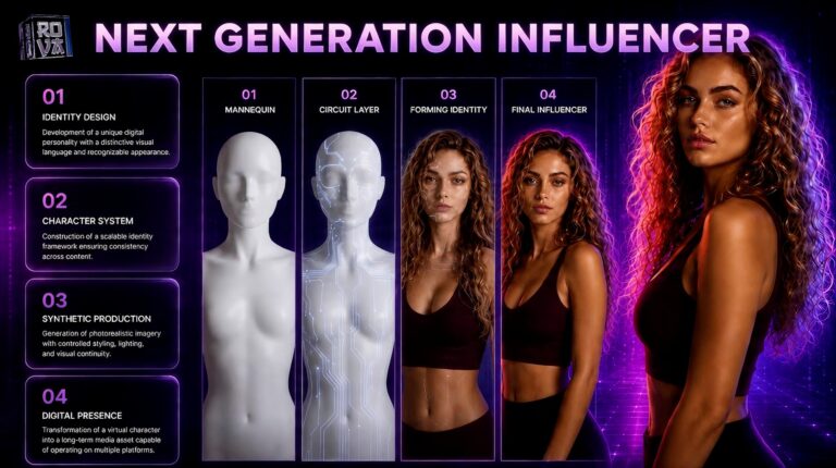 AI influencer next-generation virtual creator built from mannequin to photorealistic digital persona